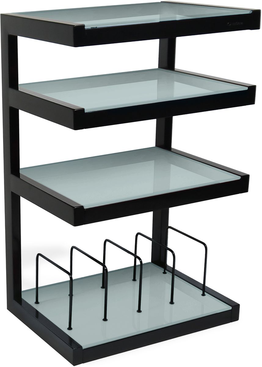 Meubles hi-fi NorStone Esse hi-fi Vinyl noir verres dépolis