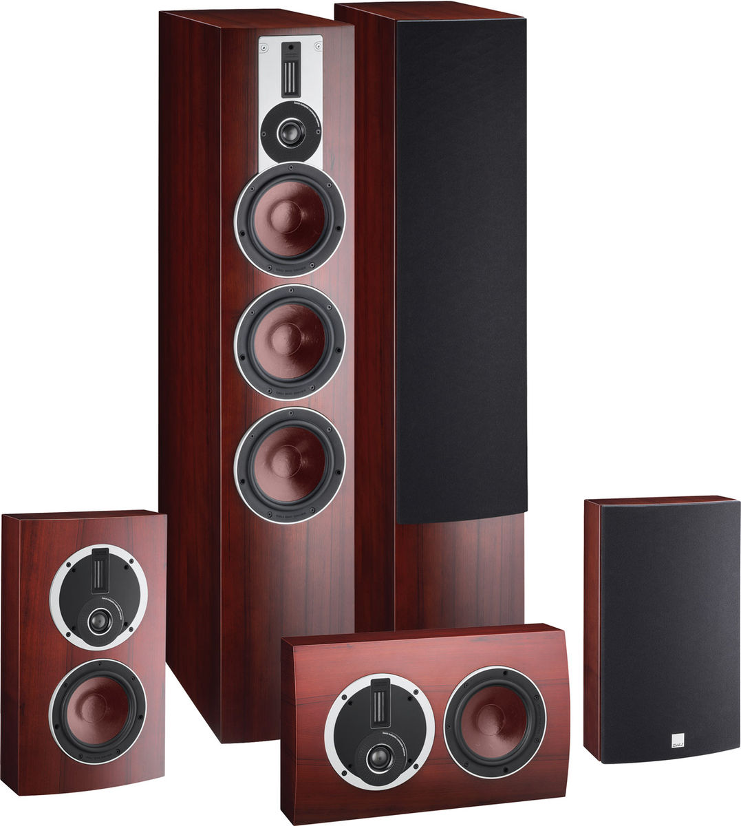 Packs d'enceintes grand spectacle Dali Rubicon 8 Cinema Merisier rouge