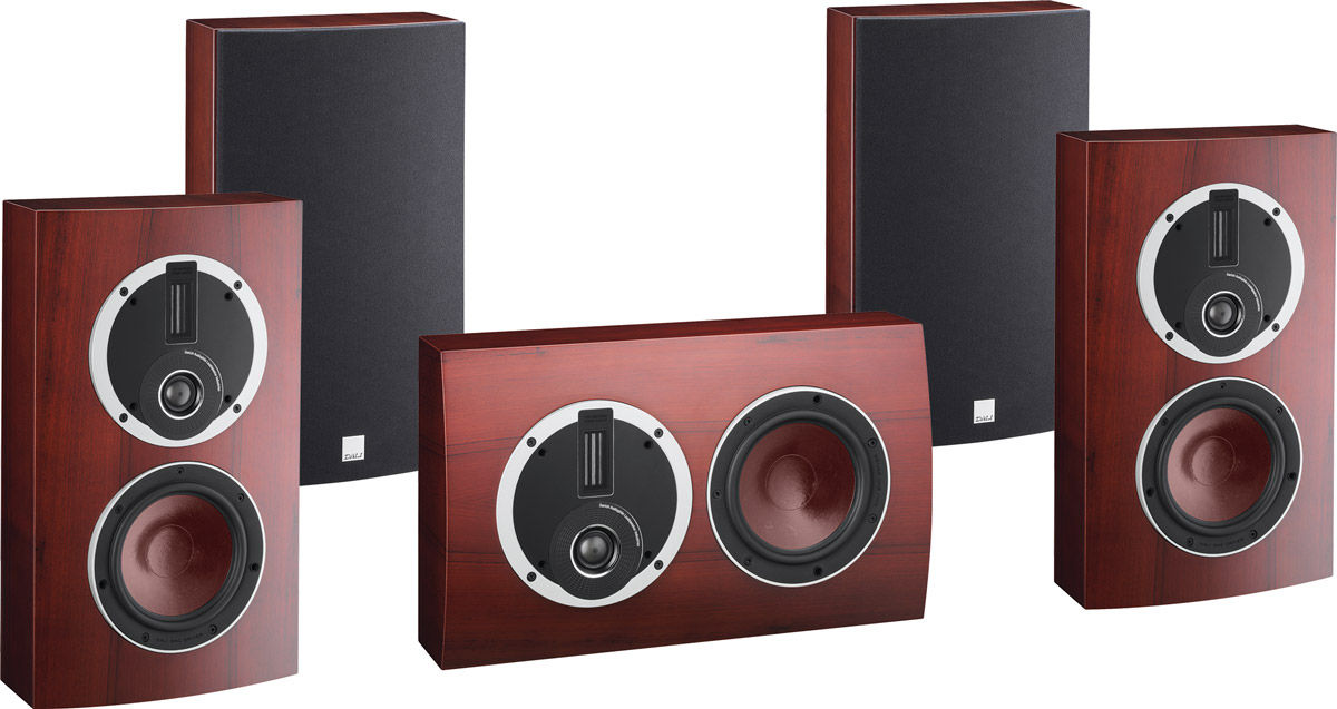 Packs d'enceintes grand spectacle Dali Rubicon LCR Cinema Merisier rouge