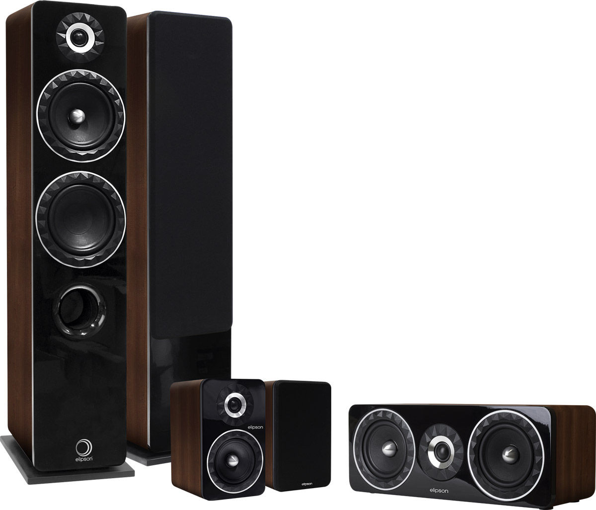 Packs d'enceintes grand spectacle Elipson Prestige Facet HCM 14F 5.0 Noyer