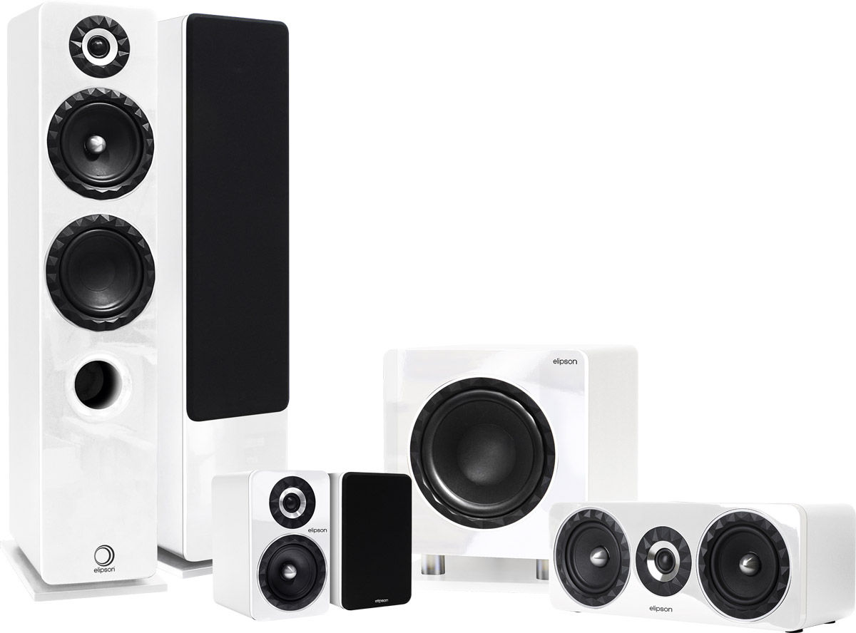 Packs d'enceintes grand spectacle Elipson Prestige Facet 14F System 5.1 Blanc