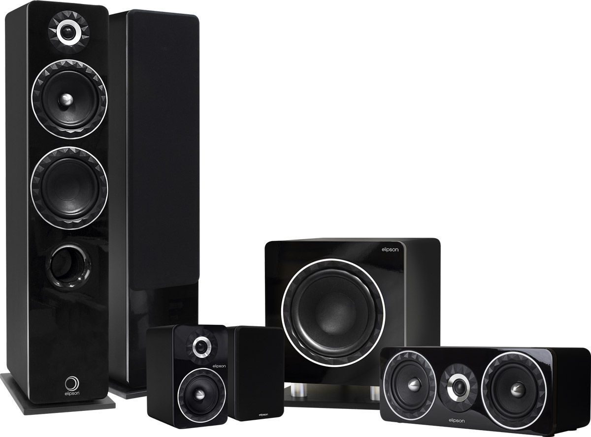 Packs d'enceintes grand spectacle Elipson Prestige Facet HCM 14F 5.1 Noir