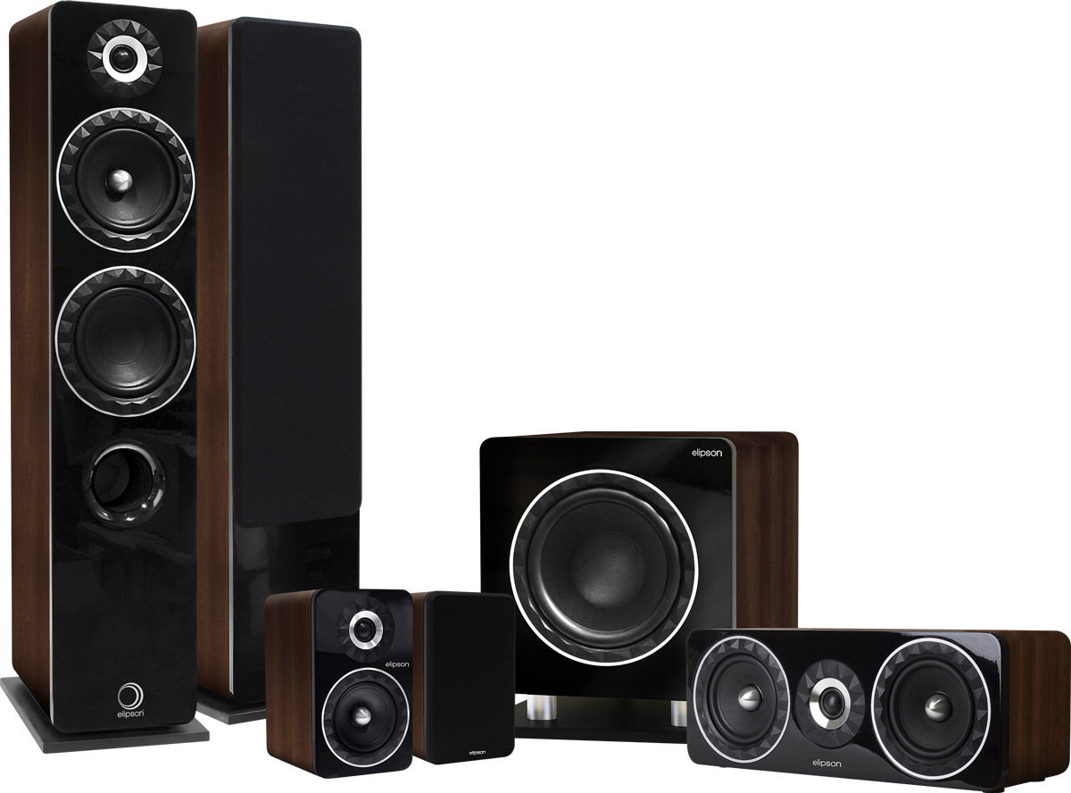 Packs d'enceintes grand spectacle Elipson Prestige Facet HCM 14F 5.1 Noyer
