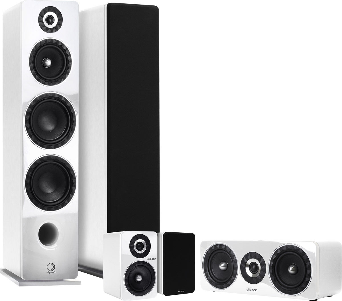 Packs d'enceintes grand spectacle Elipson Prestige Facet HCM 24F6 5.0 Blanc