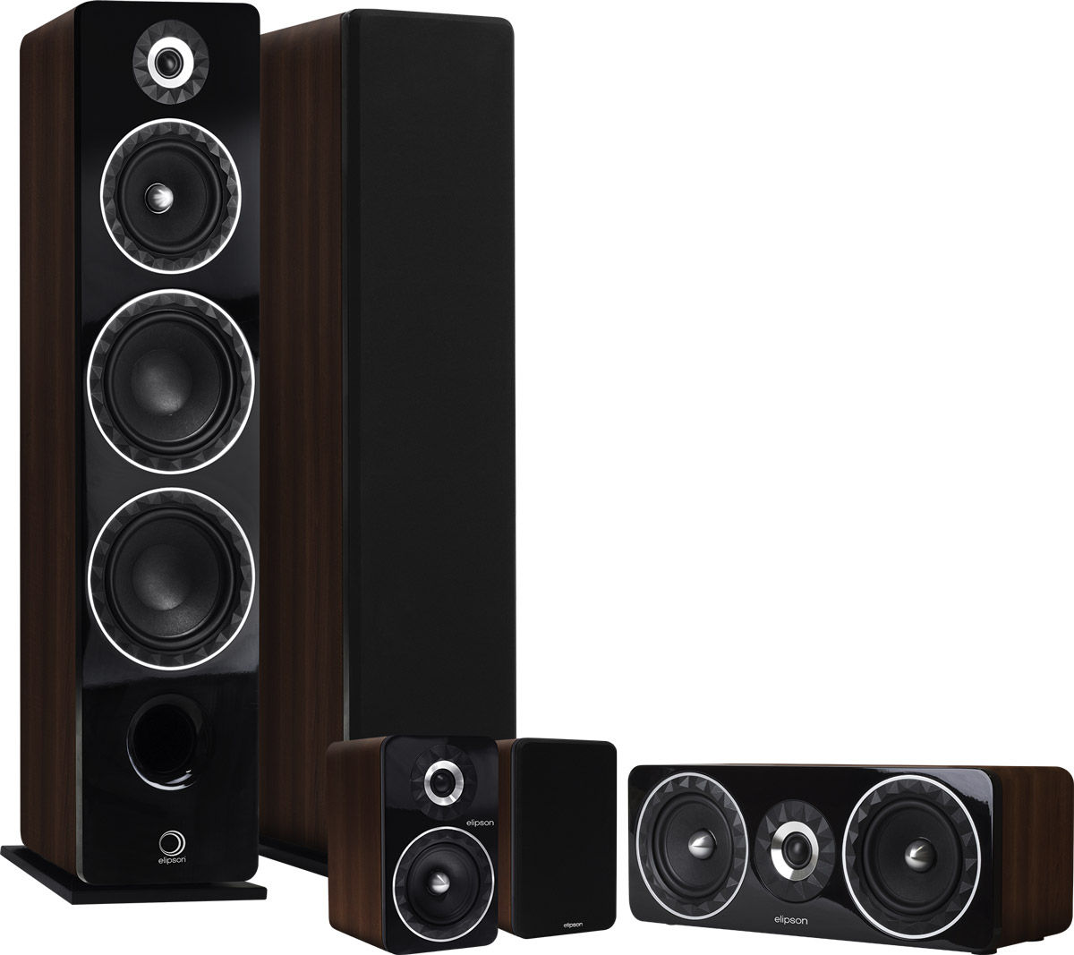 Packs d'enceintes grand spectacle Elipson Prestige Facet HCM 24F6 5.0 Noyer