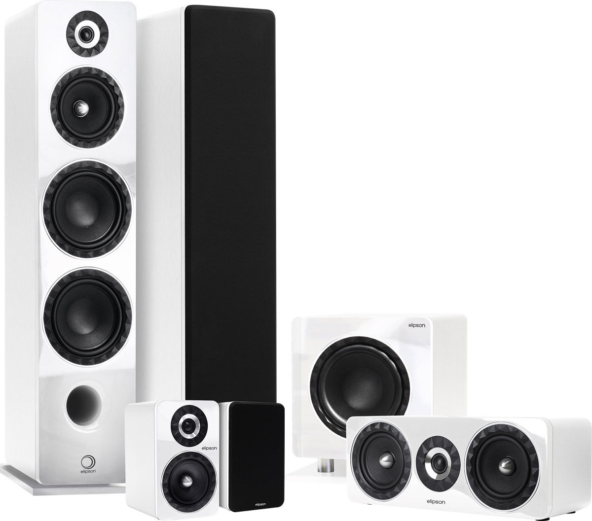 Packs d'enceintes grand spectacle Elipson Prestige Facet HCM 24F6 5.1 Blanc