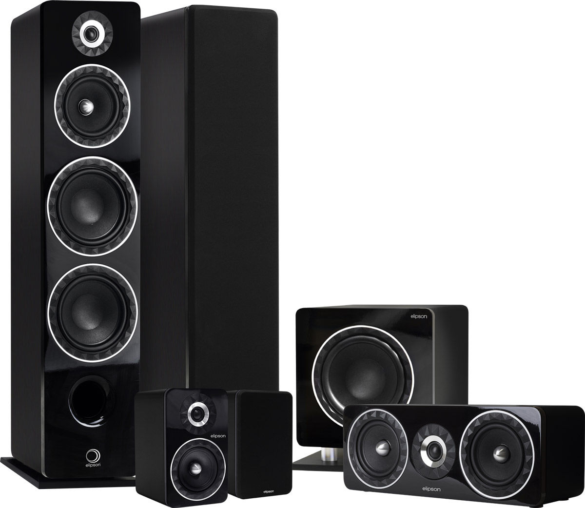 Packs d'enceintes grand spectacle Elipson Prestige Facet HCM 24F6 5.1 Noir