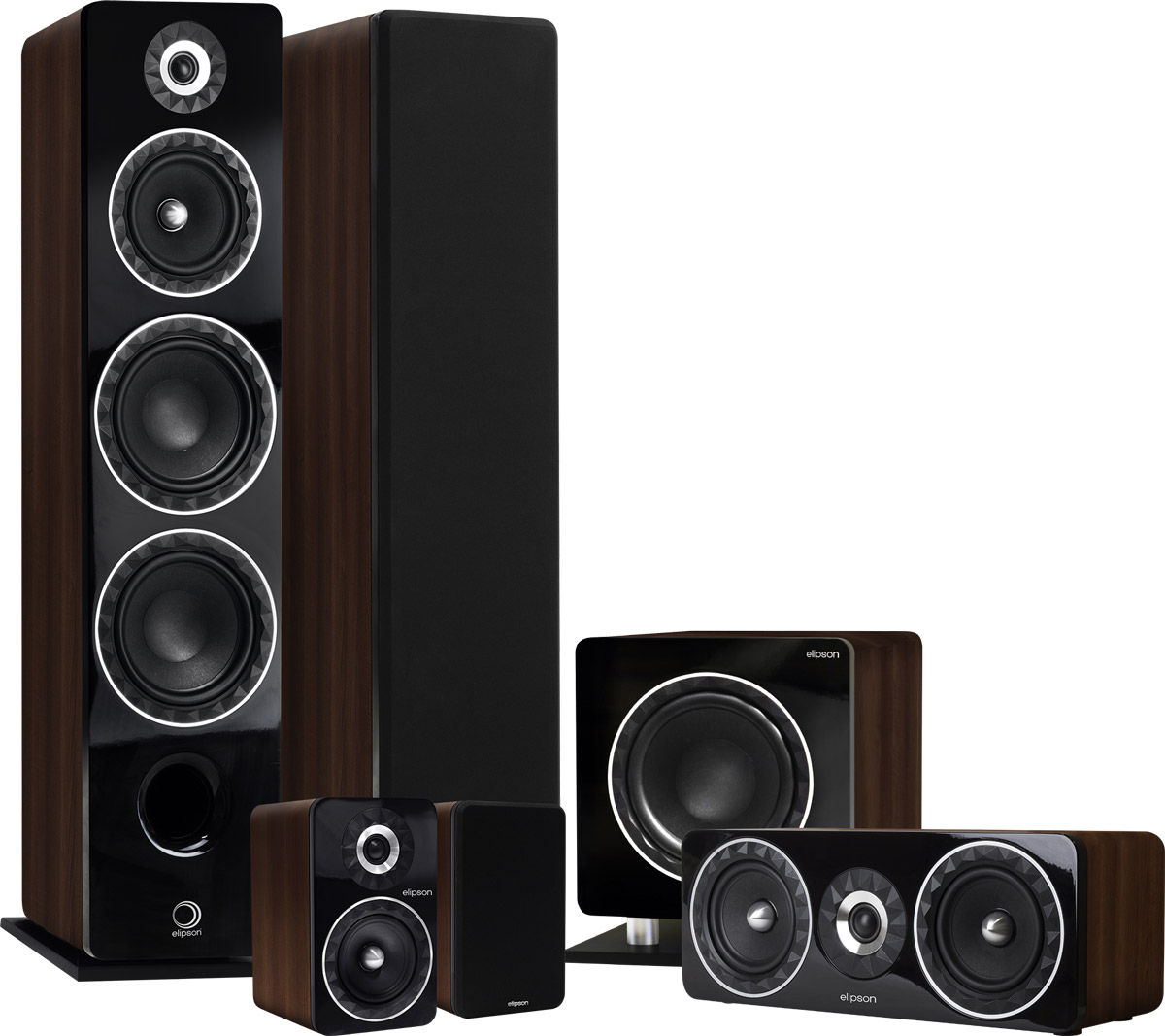 Packs d'enceintes grand spectacle Elipson Prestige Facet HCM 24F6 5.1 Noyer