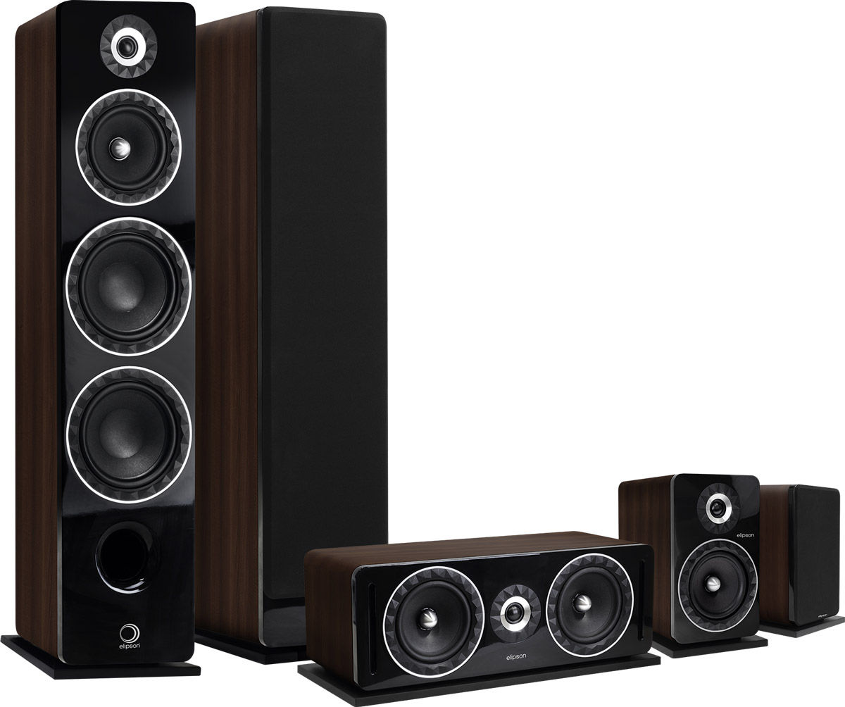 Packs d'enceintes grand spectacle Elipson Prestige Facet HCM 24F8 5.0 Noyer