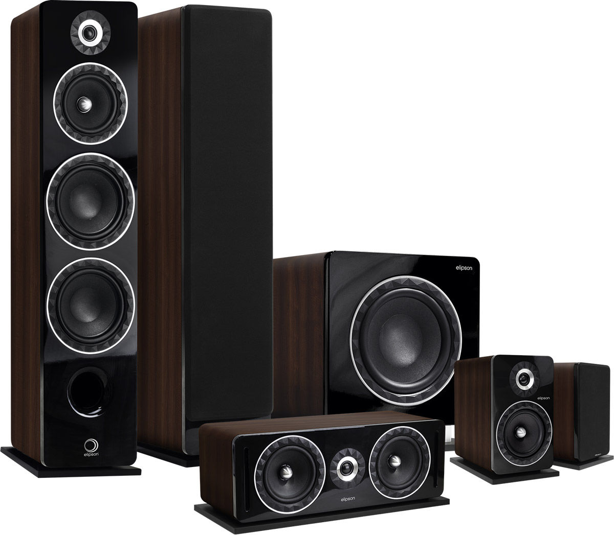 Packs d'enceintes grand spectacle Elipson Prestige Facet HCM 24F8 5.1 Noyer