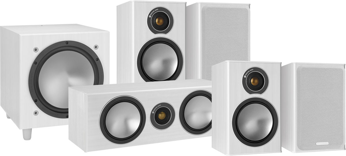 Packs d'enceintes compactes Monitor Audio Bronze 1 HC 5.1 Blanc