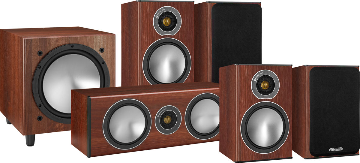 Packs d'enceintes compactes Monitor Audio Bronze 1 HC 5.1 Bois de rose