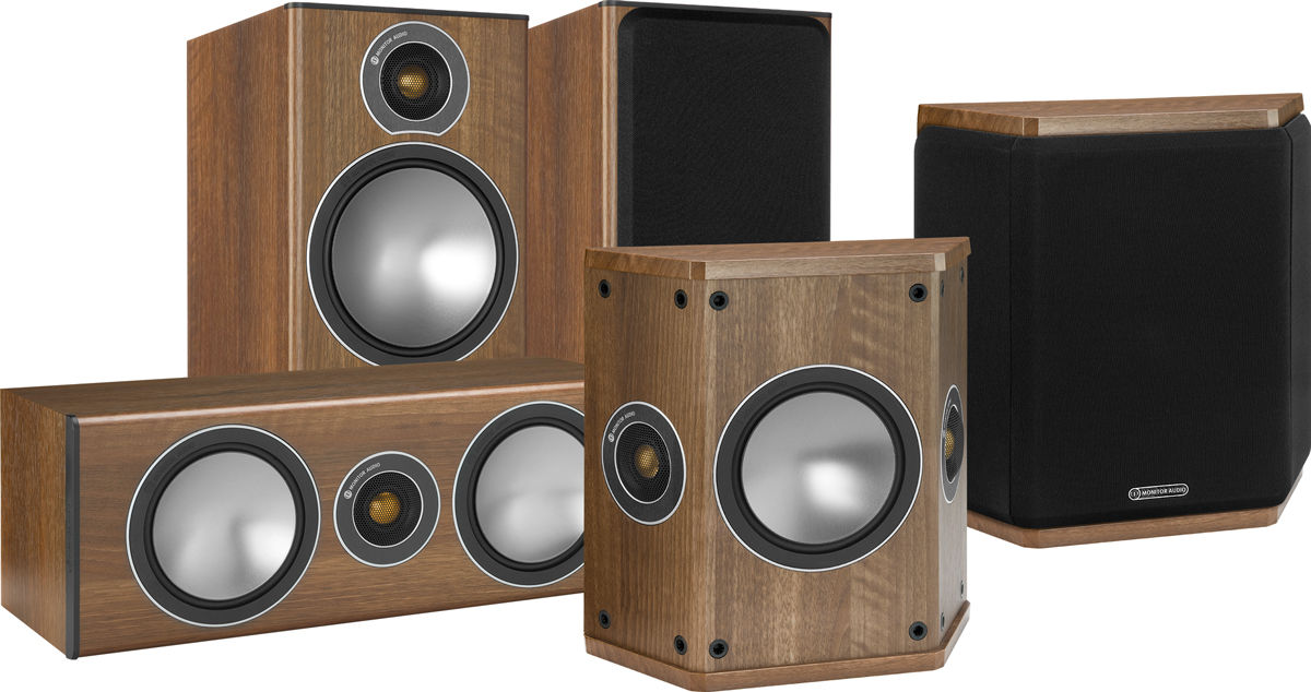 Packs d'enceintes grand spectacle Monitor Audio Bronze 2 HC 5.0 Noyer