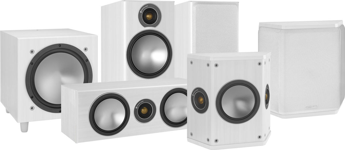Packs d'enceintes grand spectacle Monitor Audio Bronze 2 HC 5.1 Blanc