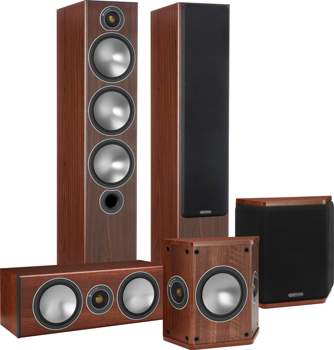 Packs d'enceintes grand spectacle Monitor Audio Bronze 6 HC 5.0 Bois de rose