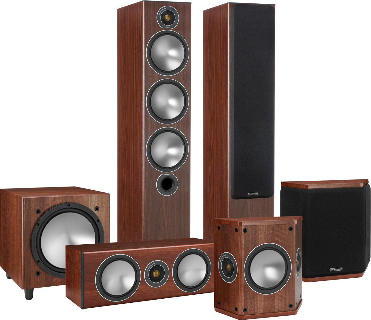 Packs d'enceintes grand spectacle Monitor Audio Bronze 6 HC 5.1 Bois de rose