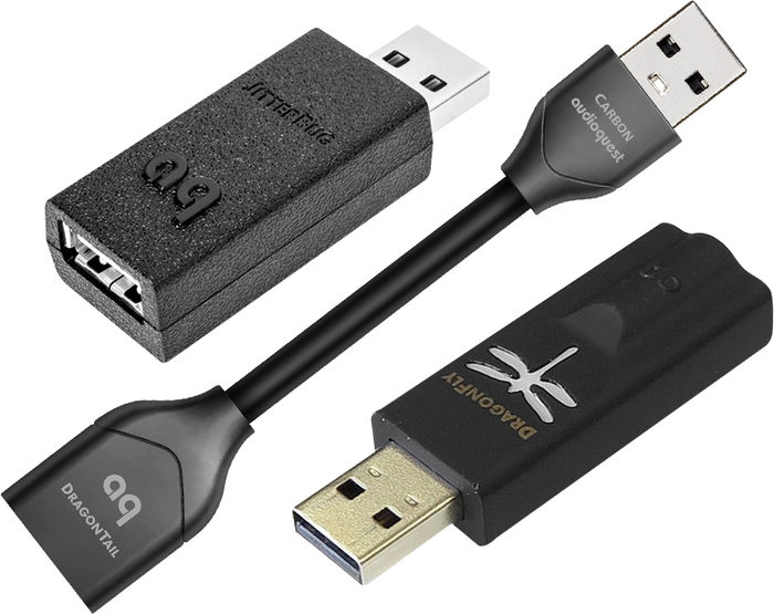 DAC Audio USB Audioquest DragonFly Black + DragonTail + JitterBug