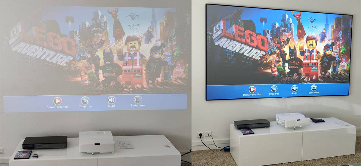 Projection sur écran de projection Lumene Movie Palace UHD 4K Extra Bright