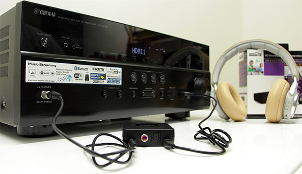 Émetteur Bluetooth connexion casque enceinte TV films jeux