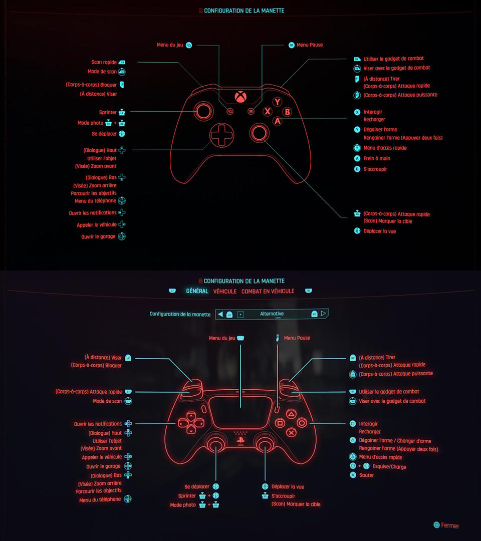 Le jeux Cyberpunk 2077 peut fonctionner avec une DualSense ou un contrôleur Xbox.