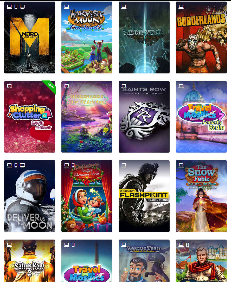 Catalogue de jeux Utomik Cloud 