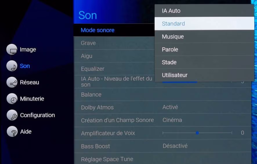 Menu TV Panasonic mode Parole Menu TV Panasonic mode Parole